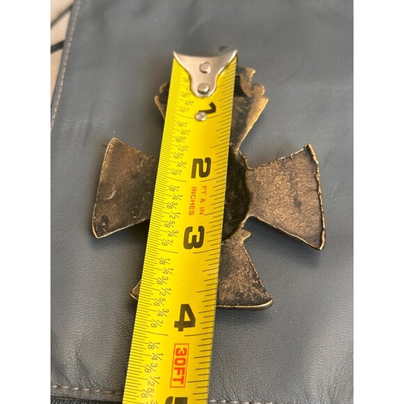 Antique Brass Cross Medal Maltese With Womans Face Relief bridle - Picture 6 of 6